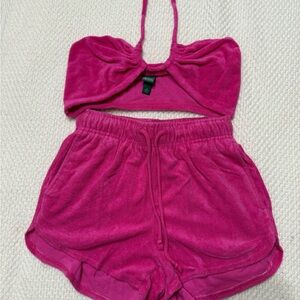 Terry cloth beachy two piece set